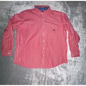 Men's Red Chaps‎ Long Sleeve Button Up Shirt sz XXL